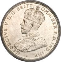Australia coin 1 Shilling - George V (1911 - 1936) obverse obverse of 1 Shilling - George V (1911 - 1936) coin with KM# 26 from Australia. Inscription: GEORGIUS V D.G.BRITT. OMN:REX F.IND:IMP: · B.M.