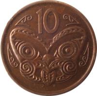 New Zealand coin 10 Cents - Elizabeth II - 4'th Portrait (2006 - 2021) reverse reverse of 10 Cents - Elizabeth II - 4'th Portrait (2006 - 2021) coin with KM# 117a from New Zealand. Inscription: 10