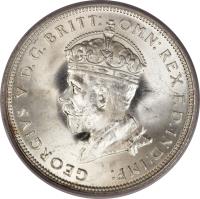 obverse of 1 Florin - George V - Parliament (1927) coin with KM# 31 from Australia. Inscription: GEORGIVS V D:G: BRITT: OMN: REX F.D.IND:IMP: