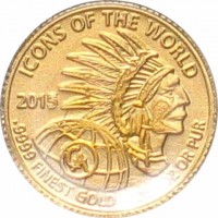 Gold coin Rwanda KM# 125 ICONS OF THE WORLD. 2016.9999 FINEST GOLD 1/200 OZ OR PUR. GA.