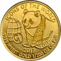 ICONS OF THE WORLD 2017.9999 FINE GOLD 1/200 OZ.