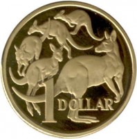 Australia coin 1 Dollar - Elizabeth II - 2'nd Portrait (1984) reverse reverse of 1 Dollar - Elizabeth II - 2'nd Portrait (1984) coin with KM# 77 from Australia. Inscription: 1 DOLLAR