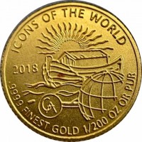 ICONS OF THE WORLD 2018. GA.9999 FINE GOLD 1/200 OZ.