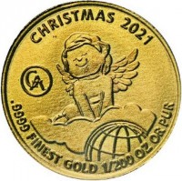 CHRISTMAS 2021.9999 FINEST GOLD 1/200 OZ OR PUR. GA.
