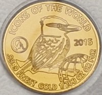 ICONS OF THE WORLD 2015.9999 FINE GOLD 1/200 OZ OR PUR.