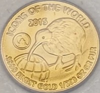 ICONS OF THE WORLD 2015.9999 FINEST GOLD 1/200 OZ OR PUR. GA.