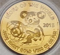 ICONS OF THE WORLD 2015.9999 FINE GOLD 1/200 OZ.