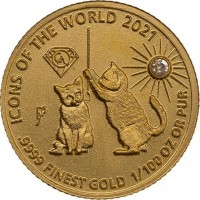ICONS OF THE WORLD 2021.9999 FINEST GOLD 1/200 OZ OR PUR.