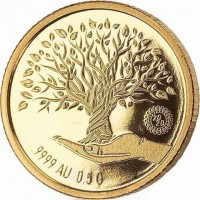 Gold coin Rwanda 9999 AU 0.5 G. 2020.
