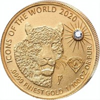 ICONS OF THE WORLD 2020. GA.9999 FINEST GOLD 1/100 OZ OR PUR. Pf.