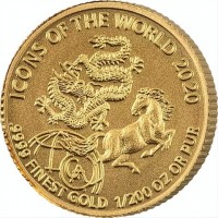 ICONS OF THE WORLD 2020.9999 FINEST GOLD 1/200 OZ OR PUR. GA.