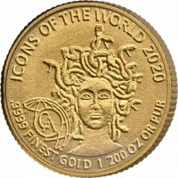 ICONS OF THE WORLD 2020.9999 FINEST GOLD 1/200 OZ OR PUR. GA.