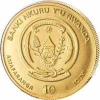 BANKI NKURU Y'U RWANDA. REPUBULIKA Y'U RWANDA. UBUMWI - UMURIMO - GUKUNDA IGIHUGU. AMAFARANGA 10 ICUMI.