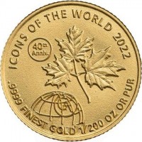 ICONS OF THE WORLD 2020. 40th Anniv.9999 FINEST GOLD 1/200 OZ OR PUR. GA.