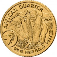 AFRICAN DIME. 2021. 1/4 G FINE GOLD9999.