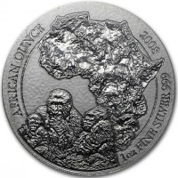 Silver coin Rwanda KM# 46 AFRICAN OUNCE 2008 1oz FINE SILVER 999.