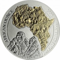 AFRICAN OUNCE. 2008 1oz FINE SILVER 999.