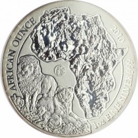 AFRICAN OUNCE. f15. 2010 1oz FINE SILVER 999.