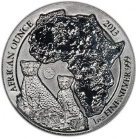AFRICAN OUNCE. 2013 1oz FINE SILVER 999.