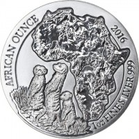 AFRICAN OUNCE. 2016. 1oz FINE SILVER 999.