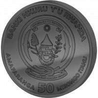 BANKI NKURU Y'U RWANDA. REPUBLIKA Y'U RWANDA. UBUMWI - UMURIMO - GUKUNDA IGIHUGU. AMAFARANGA 50 MIRONGO ITANU.