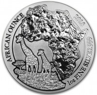 Silver coin Rwanda KM# 171 AFRICAN OUNCE. 2018 1oz FINE SILVER 999.