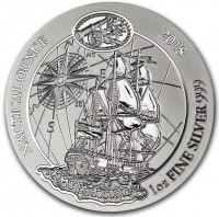 NAUTICAL OUNCE 2018  1oz FINE SILVER 999. HMS Endeavour.