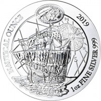 Silver coin Rwanda KM# 182 NAUTICAL OUNCE 2019 1oz FINE SILVER 999. Victoria.