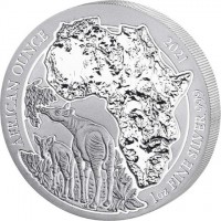 AFRICAN OUNCE. 2021  1oz FINE SILVER 999.