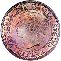 Canada coin 1 Cent - Victoria (1858 - 1859) obverse obverse of 1 Cent - Victoria (1858 - 1859) coin with KM# 1 from Canada. Inscription: VICTORIA DEI GRATIA REGINA. CANADA