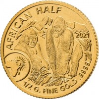 AFRICAN DIME. 2021. 1/2 G FINE GOLD9999.