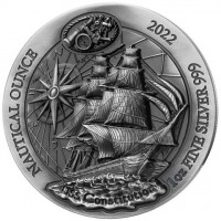 NAUTICAL OUNCE. 2022 1oz FINE SILVER 999. USS Constitution.