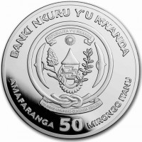 BANKI NKURU Y'U RWANDA. REPUBLIKA Y'U RWANDA. UBUMWI - UMURIMO - GUKUNDA IGIHUGU. AMAFARANGA 50 MIRONGO ITANU.
