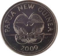 obverse of 5 Toea - Elizabeth II (2002 - 2010) coin with KM# 3a from Papua New Guinea. Inscription: PAPUA NEW GUINEA 2009