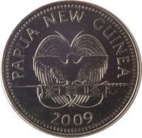 Papua New Guinea coin 5 Toea - Elizabeth II (2002 - 2010) obverse obverse of 5 Toea - Elizabeth II (2002 - 2010) coin with KM# 3a from Papua New Guinea. Inscription: PAPUA NEW GUINEA 2009
