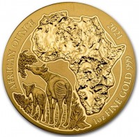 AFRICAN OUNCE. 2021 1oz FINE SILVER 999.