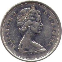 Canada coin 25 Cents - Elizabeth II - 2'nd Portrait (1968) obverse obverse of 25 Cents - Elizabeth II - 2'nd Portrait (1968) coin with KM# 62a from Canada. Inscription: ELIZABETH II D · G · REGINA
