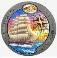 Silver coin Rwanda KM# 215a NAUTICAL OUNCE. 2021 1oz FINE SILVER 999. Sedov.