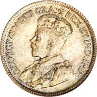 Canada coin 25 Cents - George V (1920 - 1936) obverse obverse of 25 Cents - George V (1920 - 1936) coin with KM# 24a from Canada. Inscription: GEORGIVS V DEI GRA: REX ET IND:IMP: