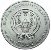 BANKI NIKURU Y'U RWANDA. REPUBLIKA Y'U RWANDA. UBUMWE - UMURIMO - GUKUNDA IGIHUGU. AMAFARANGA 1000 IGIHUMBI.