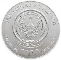 BANKI NIKURU Y'U RWANDA. REPUBLIKA Y'U RWANDA. UBUMWE - UMURIMO - GUKUNDA IGIHUGU. AMAFARANGA 1000 IGIHUMBI.