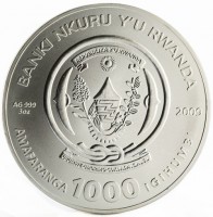BANKI NIKURU Y'U RWANDA. REPUBLIKA Y'U RWANDA. UBUMWE - UMURIMO - GUKUNDA IGIHUGU. AMAFARANGA 1000 IGIHUMBI.