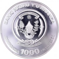BANKI NIKURU Y'U RWANDA. REPUBLIKA Y'U RWANDA. UBUMWE - UMURIMO - GUKUNDA IGIHUGU. AMAFARANGA 1000 IGIHUMBI.