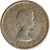 obverse of 10 Cents - Elizabeth II - 1'st Portrait (1953 - 1964) coin with KM# 51 from Canada. Inscription: ELIZABETH II DEI GRATIA REGINA