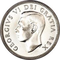 Canada coin 10 Cents - George VI (1948 - 1952) obverse obverse of 10 Cents - George VI (1948 - 1952) coin with KM# 43 from Canada. Inscription: GEORGIVS VI DEI GRATIA REX HP