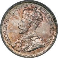 obverse of 10 Cents - George V (1912 - 1919) coin with KM# 23 from Canada. Inscription: GEORGIVS V DEI GRA: REX ET IND:IMP: