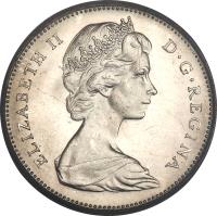 Canada coin 5 Cents - Elizabeth II - 2'nd Portrait (1965 - 1981) obverse obverse of 5 Cents - Elizabeth II - 2'nd Portrait (1965 - 1981) coin with KM# 60 from Canada. Inscription: ELIZABETH II D · G · REGINA