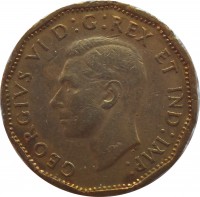 Canada coin 5 Cents - George VI - Victory (1943 - 1944) obverse obverse of 5 Cents - George VI - Victory (1943 - 1944) coin with KM# 40 from Canada. Inscription: GEORGIVS VI D : G : REX ET IND : IMP :