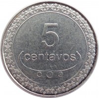 East Timor coin 5 Centavos (2003 - 2012) reverse reverse of 5 Centavos (2003 - 2012) coin with KM# 2 from East Timor. Inscription: 5 CENTAVOS