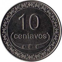 reverse of 10 Centavos (2003 - 2012) coin with KM# 3 from East Timor. Inscription: 10 CENTAVOS